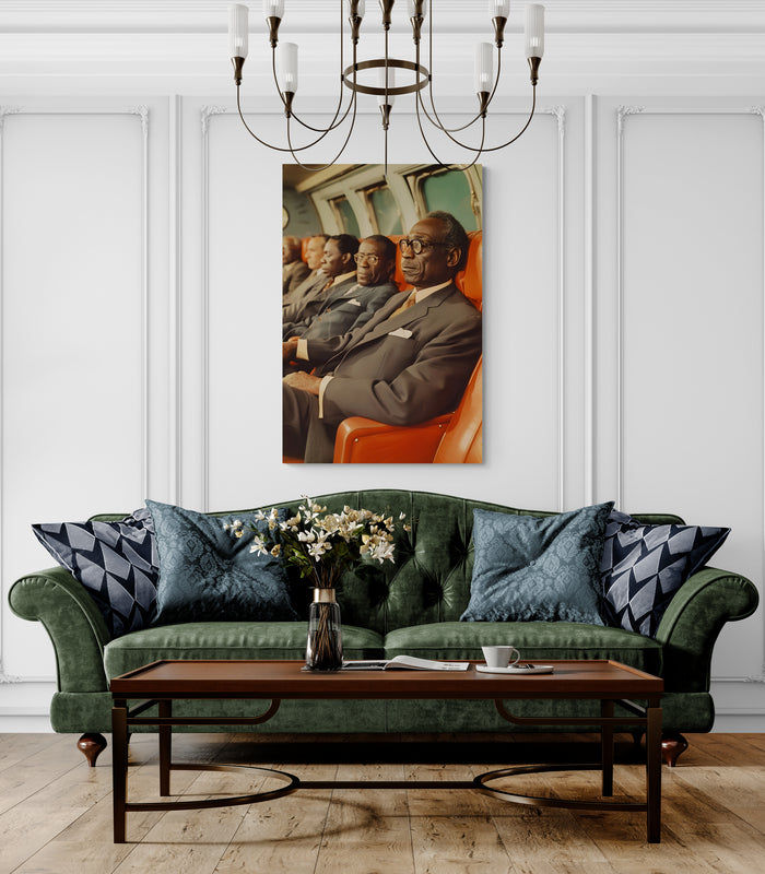 Metal Print Sitting on Leather