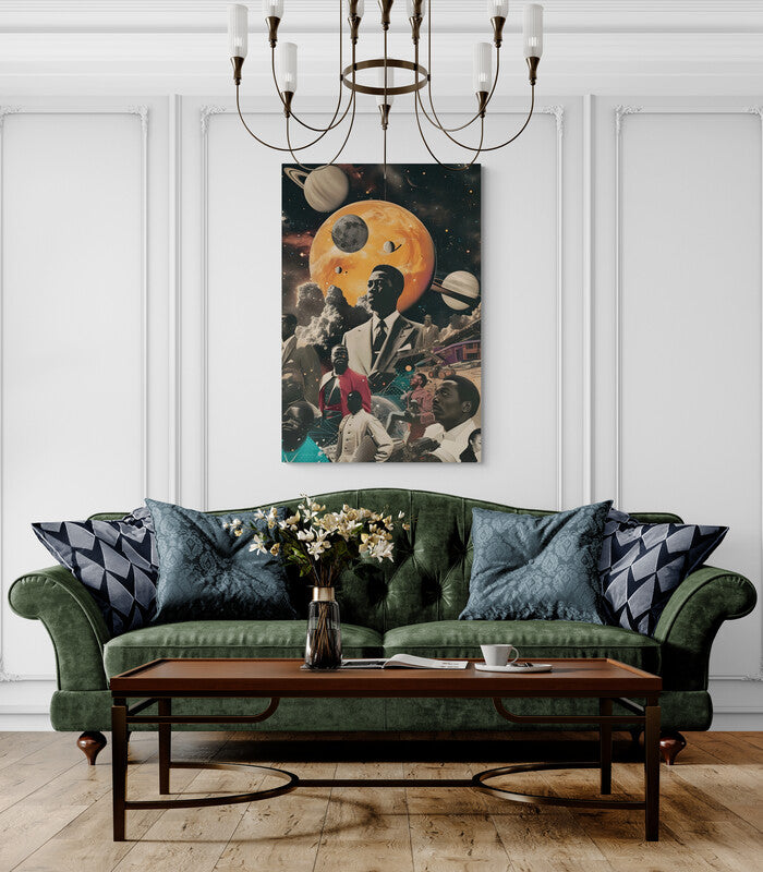 Canvas Wrap Black in Space | Cosmic Art | Badass Blankets