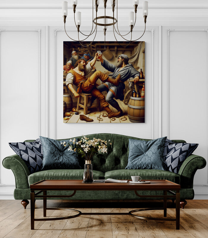 Drunk in the Tavern Canvas Wrap | Badass Blankets Art