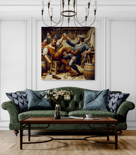 Drunk in the Tavern Canvas Wrap | Badass Blankets Art