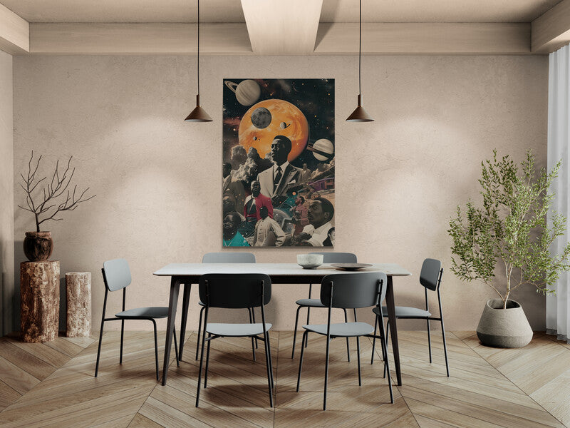 Canvas Wrap Black in Space | Cosmic Art | Badass Blankets