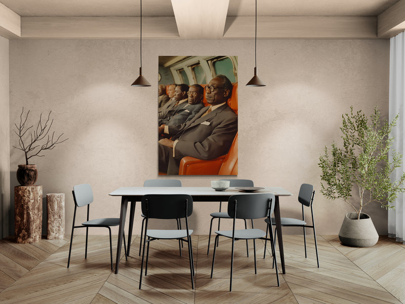 Metal Print Sitting on Leather