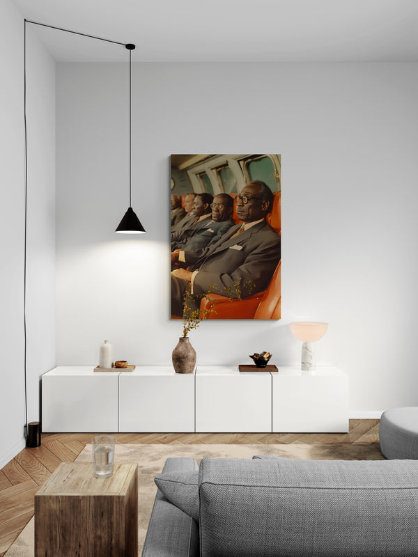 Metal Print Sitting on Leather