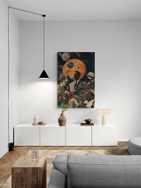 Canvas Wrap Black in Space | Cosmic Art | Badass Blankets