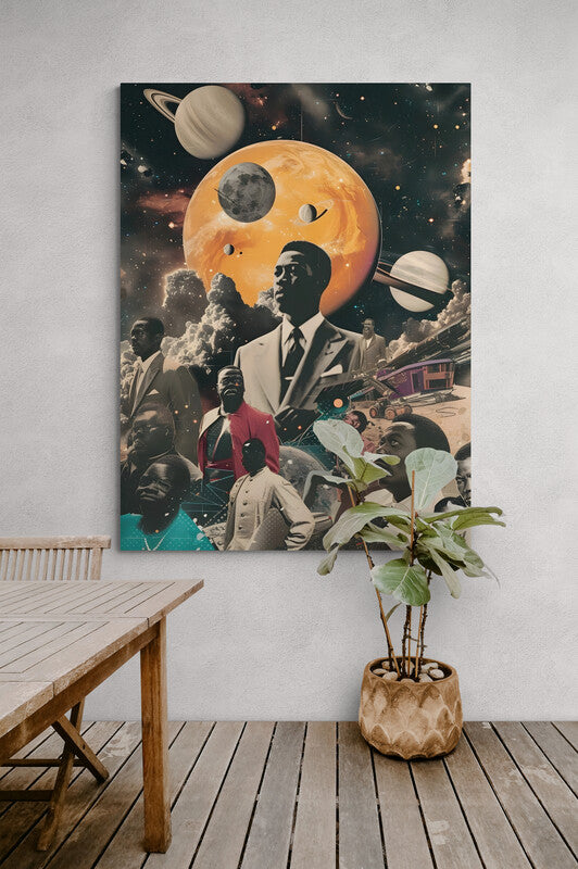 Canvas Wrap Black in Space | Cosmic Art | Badass Blankets