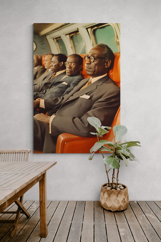 Metal Print Sitting on Leather