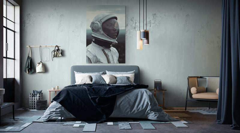Giclee Art Print Black Astronaut