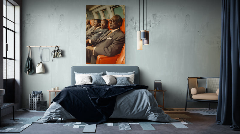 Metal Print Sitting on Leather