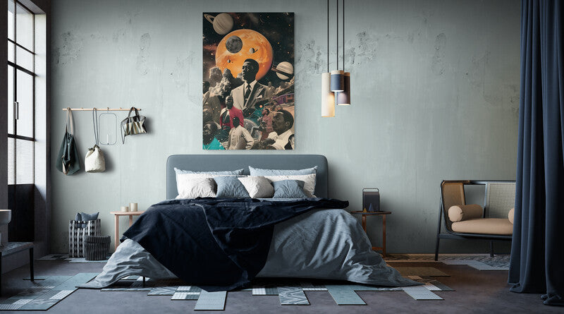 Canvas Wrap Black in Space | Cosmic Art | Badass Blankets