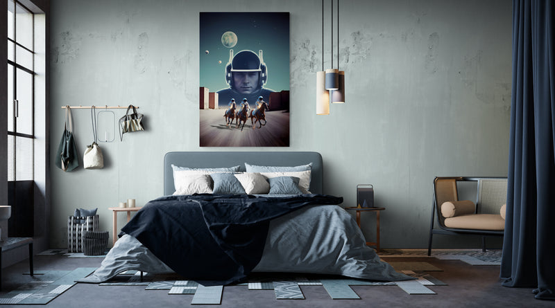 Metal Print Space Riders