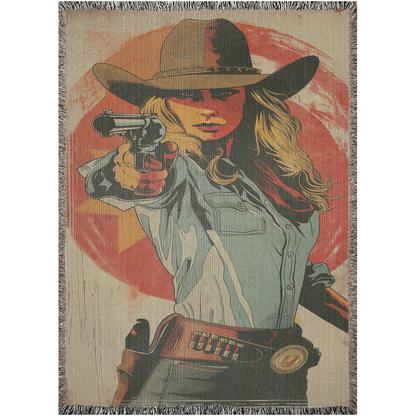 Cowgirl with a gun in her hand