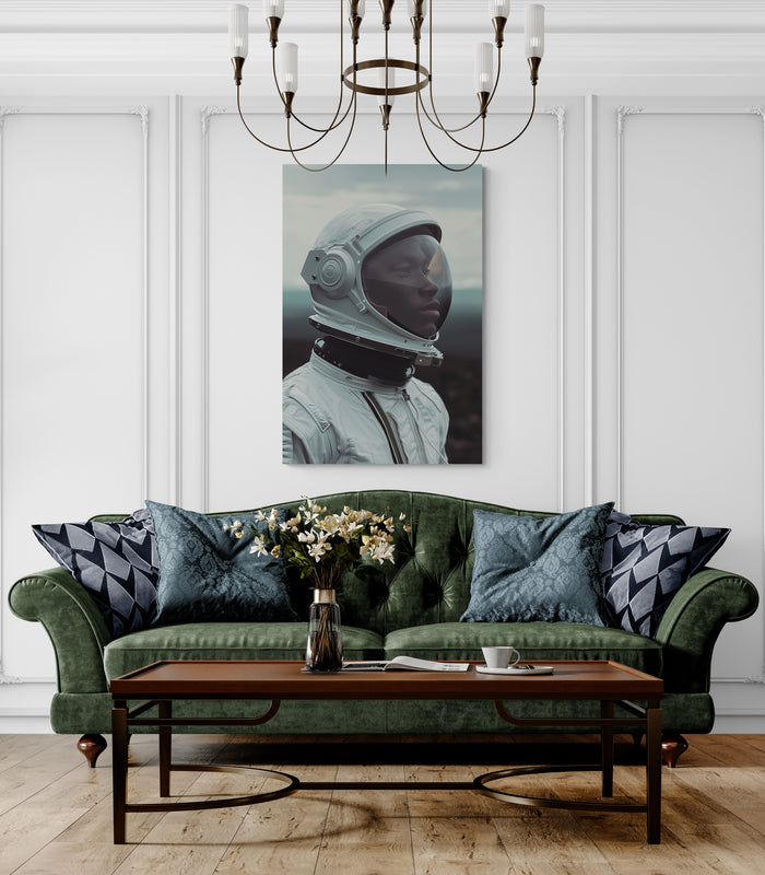 Metal Print Black Astronaut