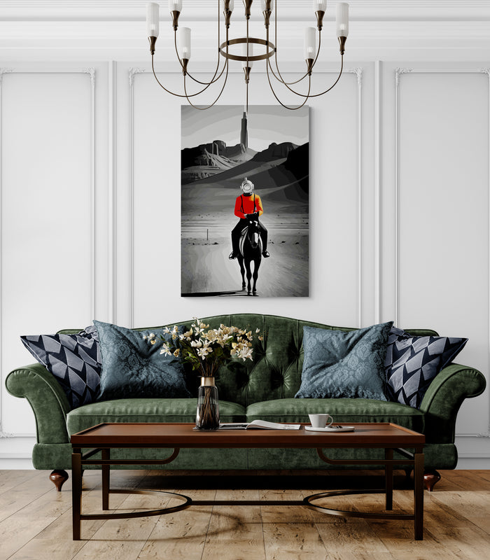 Metal Print Orange Cowboy