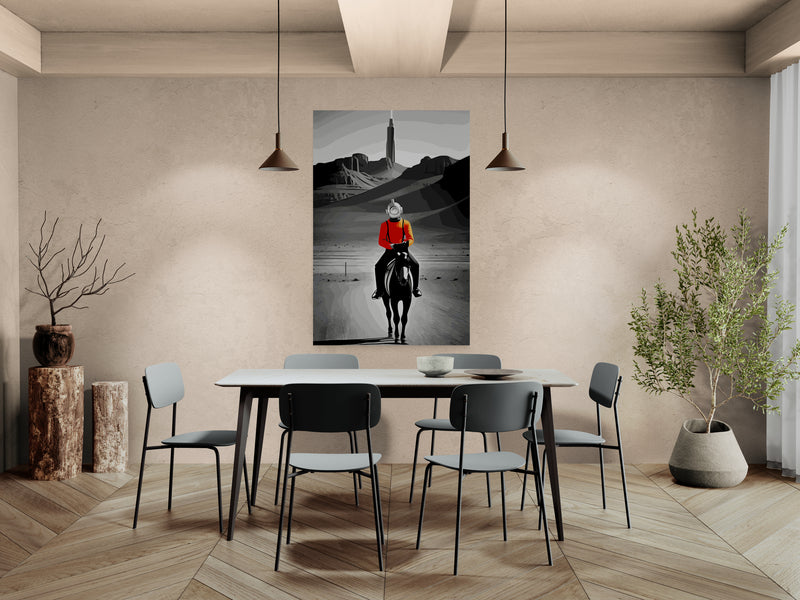 Metal Print Orange Cowboy