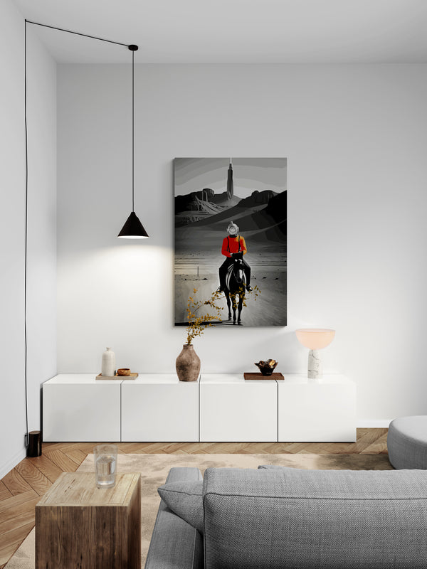 Metal Print Orange Cowboy