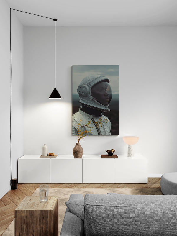 Giclee Art Print Black Astronaut