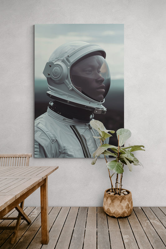 Metal Print Black Astronaut