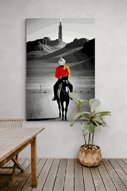 Metal Print Orange Cowboy