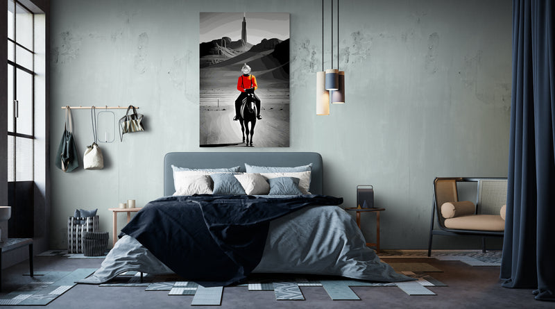 Metal Print Orange Cowboy