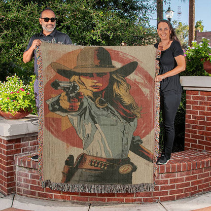 Cowgirl with a gun in her hand